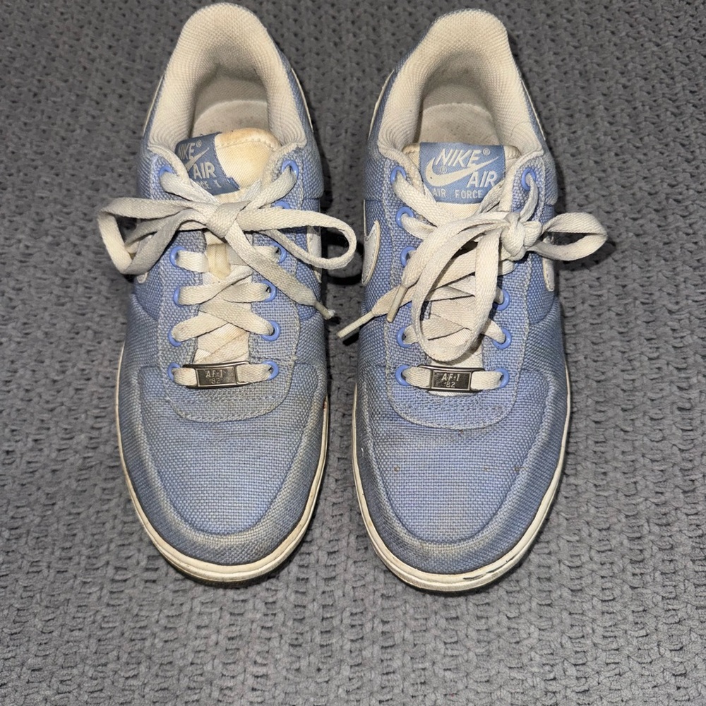 Womans, Nike, Air Force 1 Canvas Light Blue Size 7